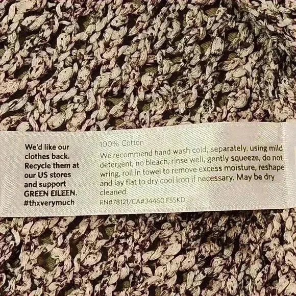 Women's Eileen Fisher Speckled Grey Cotton Crewneck Sweater $248 - Picture 8 of 10